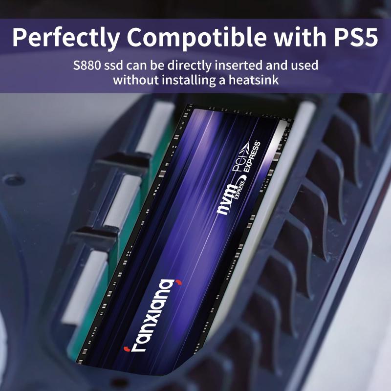 SSD fanxiang S880 NVMe de 2 TB PCIe 4.0 M.2 2280 para PS5 - HD SSD